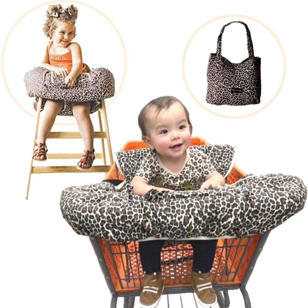 Like NEW Ash and Clyde Leopard Print shopping Cart Cover